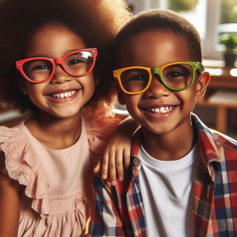 Happy children playing wearing eyewear premium high-res 4k